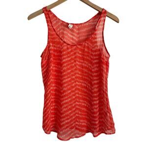 Old Navy Tank Top Womens‎ Size Small Orange Sheer Chiffon Boho Festival Beachy